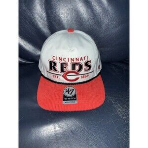 Cincinnati Reds 47 Brand Corduroy Brim Hitch Adjustable Red Baseball Cap New